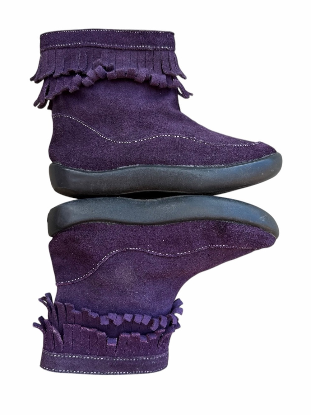 See Kai Run girls purple fringe suede boots 
Size 10